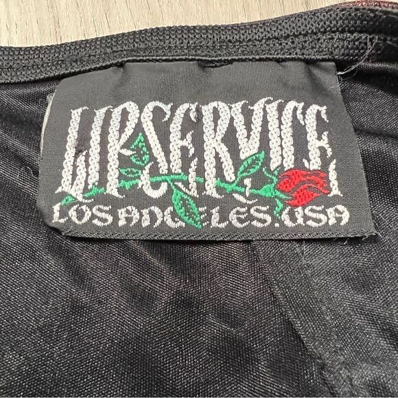 Lip Service miniskirt size L. Sheer red sparkly snakeskin print. Vintage - Picture 5 of 13